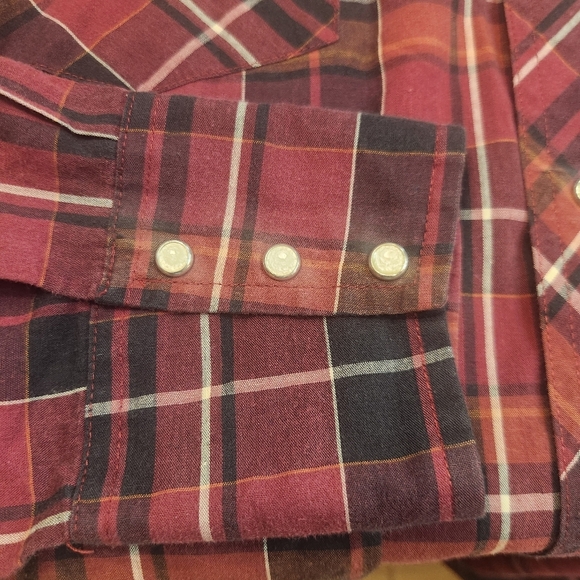 Men's Vintage Wrangler Pearl Snap Plaid Shirt Size XL - Picture 5 of 5